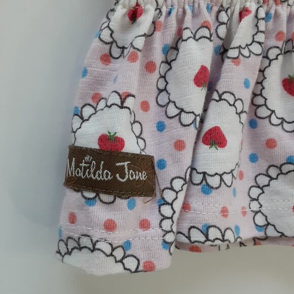 Matilda Jane Heartfelt Tunic Strawberry Smocked Peplum Long Sleeve Top Girls 4 - Picture 5 of 11